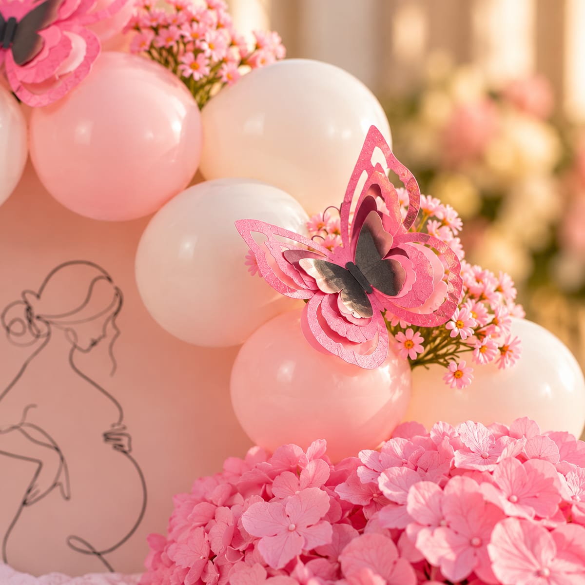Regalo para recién nacida con peluche, ropita rosa y flores – foto 2