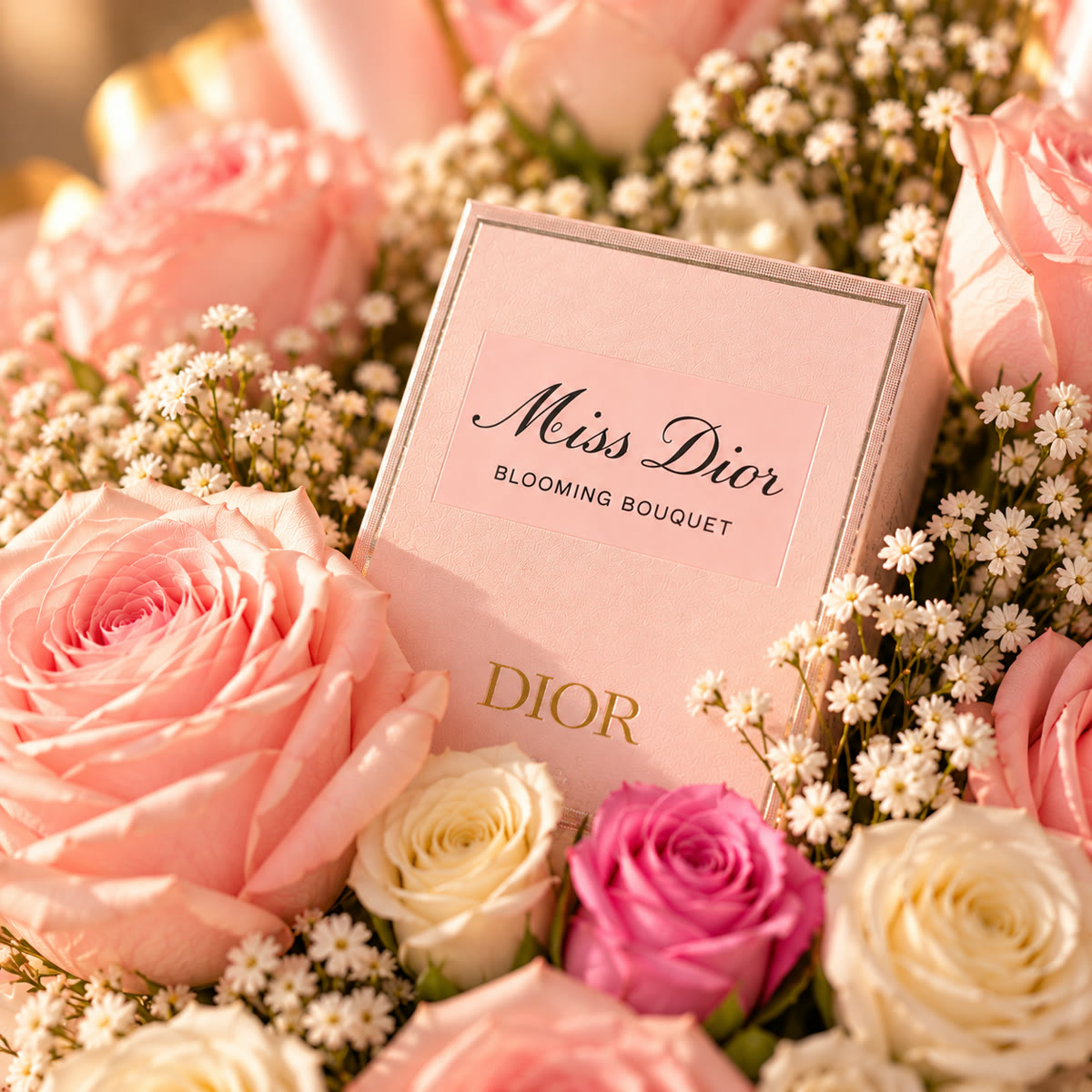 Bouquet de rosas eternas con perfume Miss Dior – foto 3